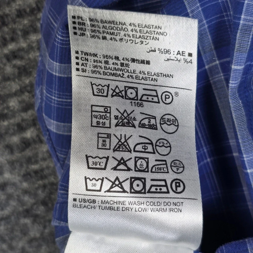 Banana Republic Slim Fit Plaid Shirt Men's Size M Blue Long Sleeve Button Down